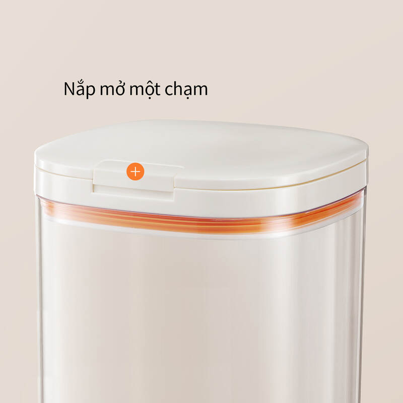 One Touch Canister with a spoon, 3 sizes 2.3L, 1.7L, 1L - White color - HTE904-HTE905-HTE906 image number null